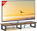 YAOHUOO 45" Large TV Riser for 32-60 inch TV, TV Riser Stand Shelf with Steel Legs,Tabletop TV Stand Riser for Home Office,Rustic Brown