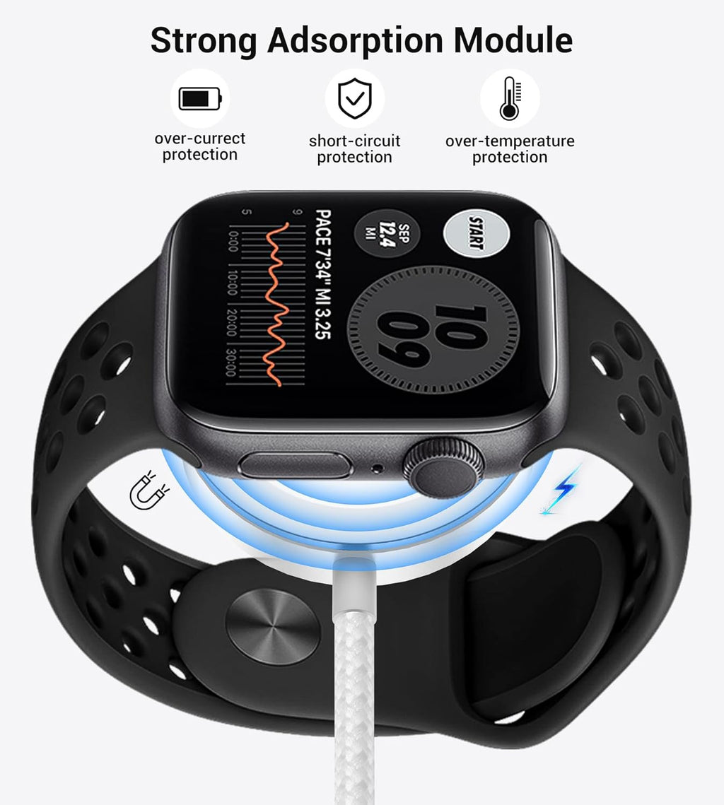 Temdan for Travel Vacation Essentials,3 in 2 USB C Cable for Apple Watch Charger/iPhone 16 Charger/Lightning,Multi Charging Cable Cord,Camping Essentials,Designed for iWatch &iPhone 16-12-4FT White