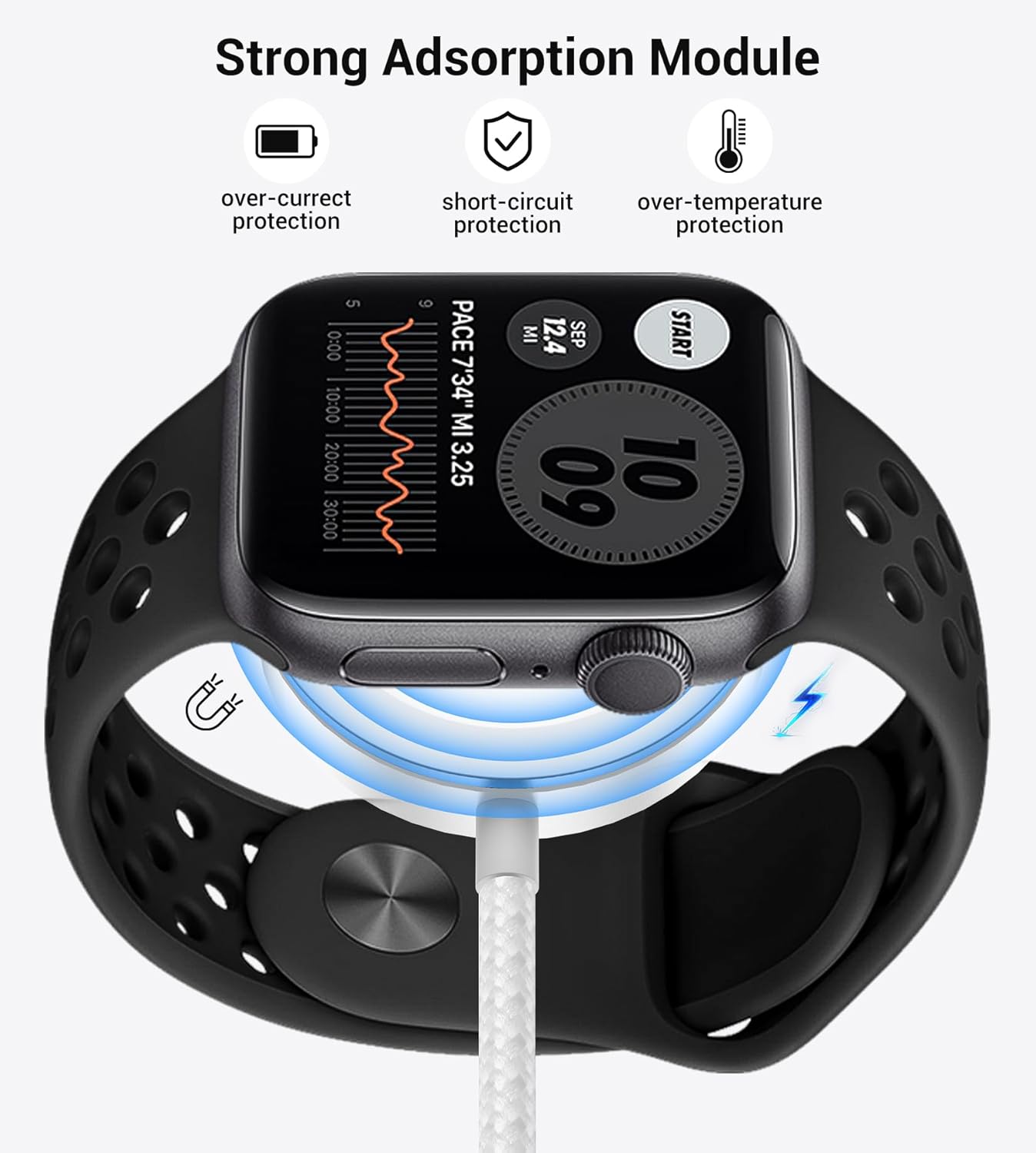 Temdan for Travel Vacation Essentials,3 in 2 USB C Cable for Apple Watch Charger/iPhone 16 Charger/Lightning,Multi Charging Cable Cord,Camping Essentials,Designed for iWatch &iPhone 16-12-4FT White