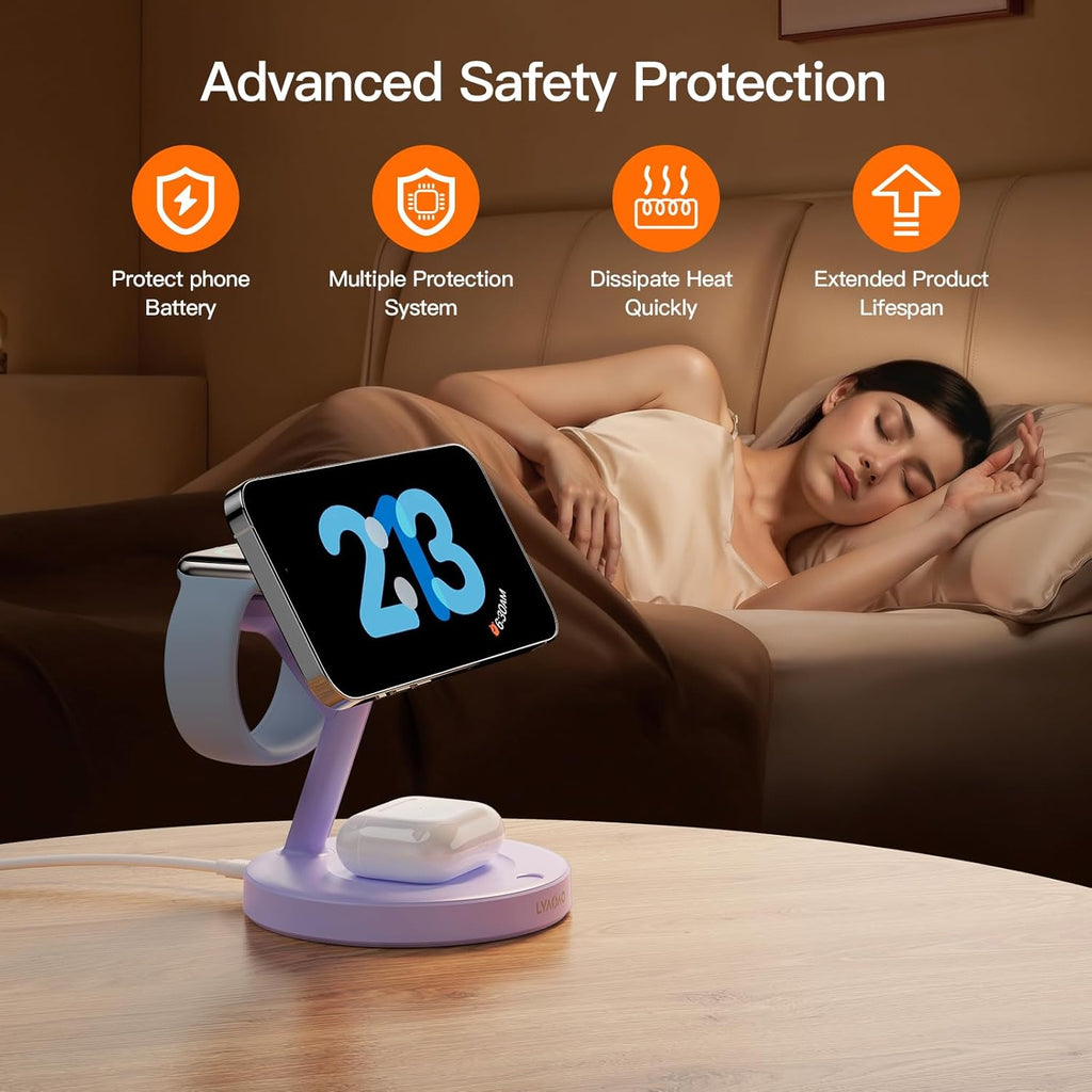 2025 3 in 1 Charging Station for Apple iPhone AirPods Watch with Mag-Safe Charger Wireless Charger Stand for iPhone 16 15 14 13 12 Series AirPods iWatch Series - Gifts for Wife & Husband