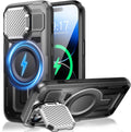 Camera Stand Case for iPhone 14 Pro Max, [Compatible with MagSafe] [Lens Cover] 2024 Version Military Grade Protective Soft Case for iPhone 14 Pro Max 6.7 inch Men Women, Black