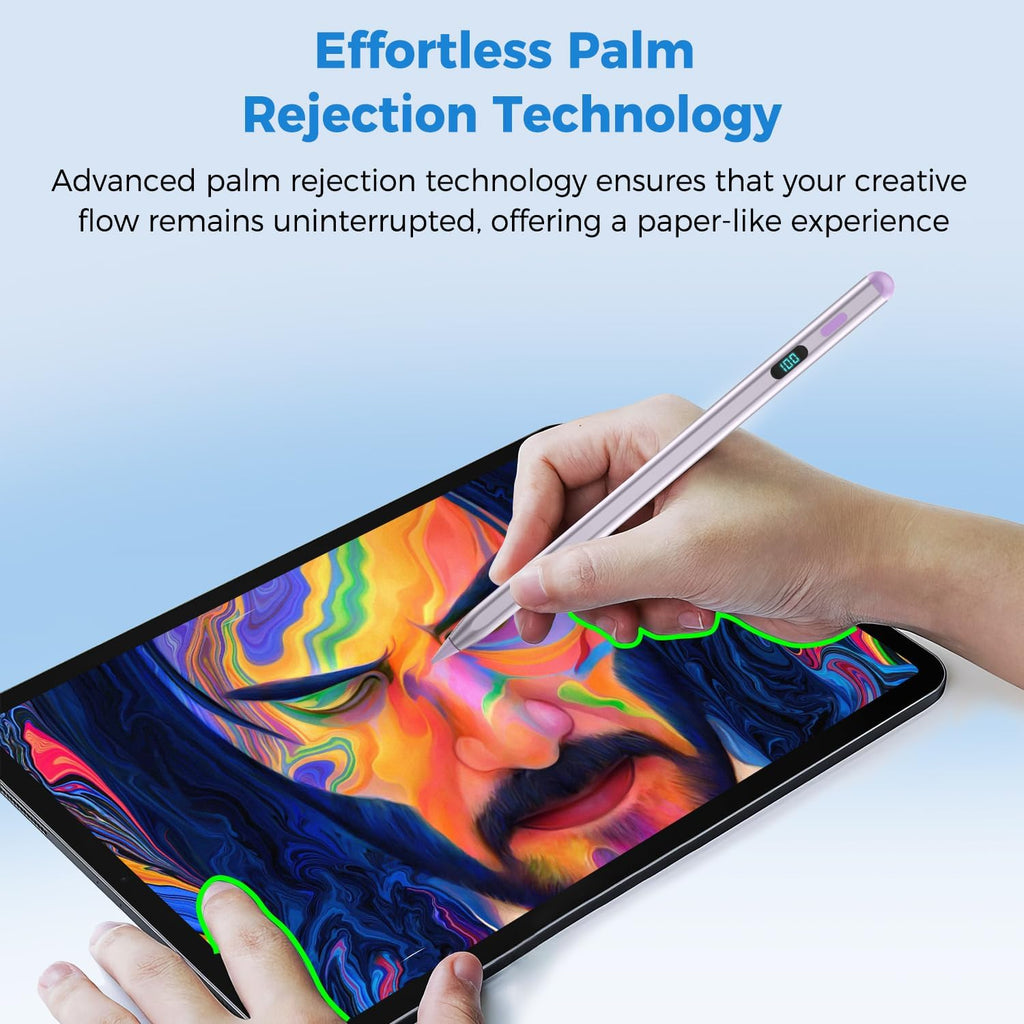 iPad Pencil with Magnetic&5 Extra Tips,USB-C Faster Charge,Stylus Pen Compatible with iPad 6-11th/A16,Air M3/M2/3-5th,Pro M4/11/12.9/13inch,Mini 5th-7th/A17Pro (Purple)