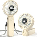 Portable Handheld Fan, 5000mAh Rechargeable Battery, Max 15H Cooling, 4 Speeds, LED Display, Foldable Design, 3-IN-1 Personal Pocket Fan with lanyard for Travel Outdoors Makeup Concert Commute