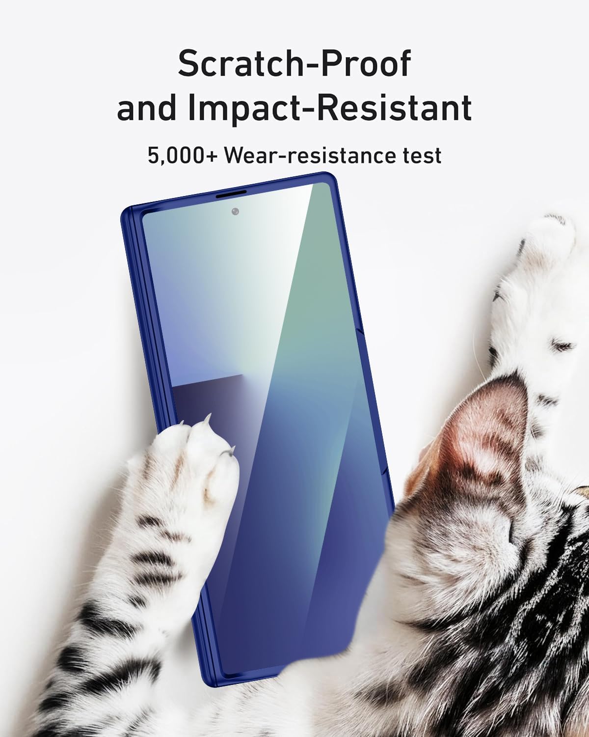 Miimall for Z Fold 7 Case with Privacy Screen Protector, [Military Grade Drop Protection] Built-in Adjustable Kickstand & Magnetic Hinge Protection Shockproof Phone Case for Galaxy Z Fold 7 Navy Blue