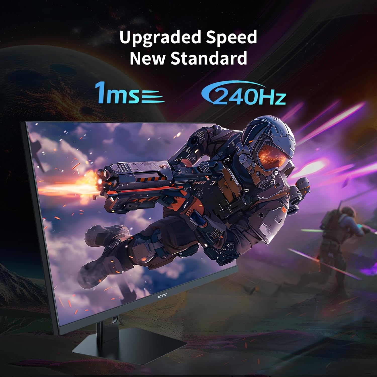 KTC 27'' 240hz Gaming Monitor 1440p(2560× 1440) 144Hz 1ms Fast HVA HDR400 130% sRGB HDMI & DisplayPort AdaptiveSync VESA Tilt Eye Care