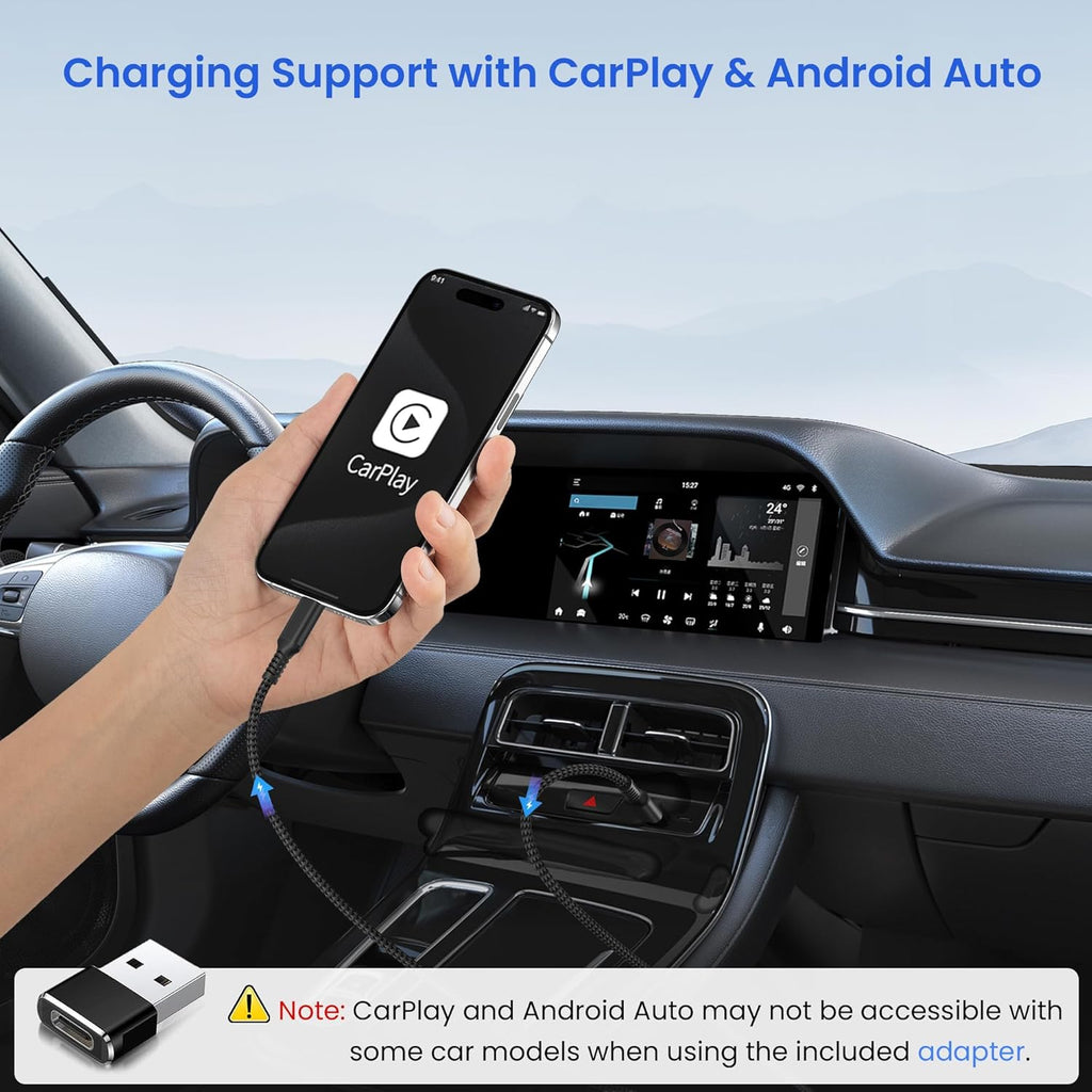 Elebase USB Type C to C 100W Car Charging Cable 6.6FT with A Adapter,Fast PD Charger Cord for iPhone 16 15 Pro Max Plus,Samsung Galaxy S23 S24, Play,MacBook Mac,iPad 9 10,Z Flip Fold 4 5,Ultra,A53 A54