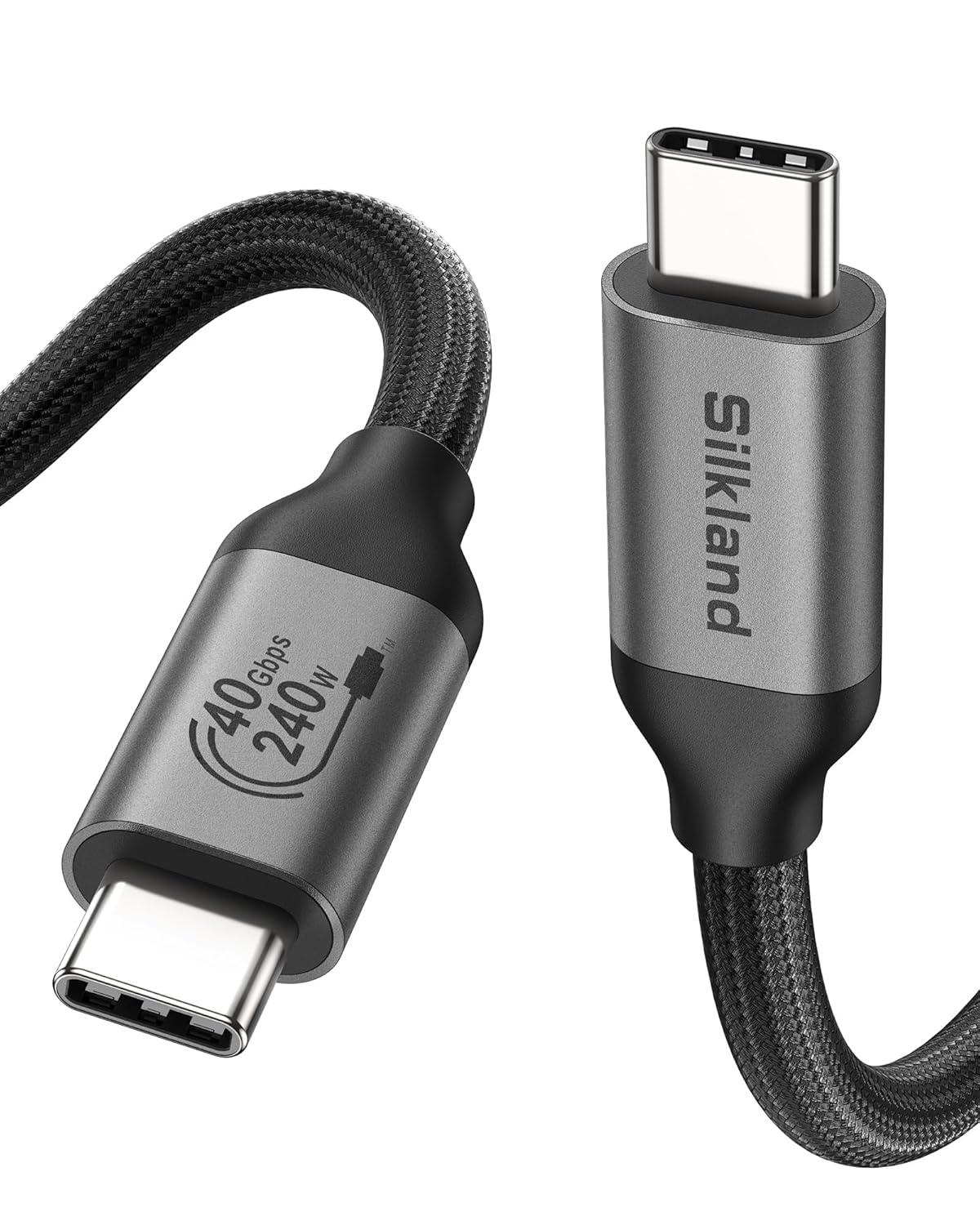 Silkland USB 4 Cable for Thunderbolt 4 Cable 4FT, 40Gbps Data Sync, 8K/6K@60Hz, 240W Charging, [USB-IF Certified] USB C to USB C Thunderbolt Cable, Compatible for MacBook, SSD, Docking, iPhone 16,eGPU