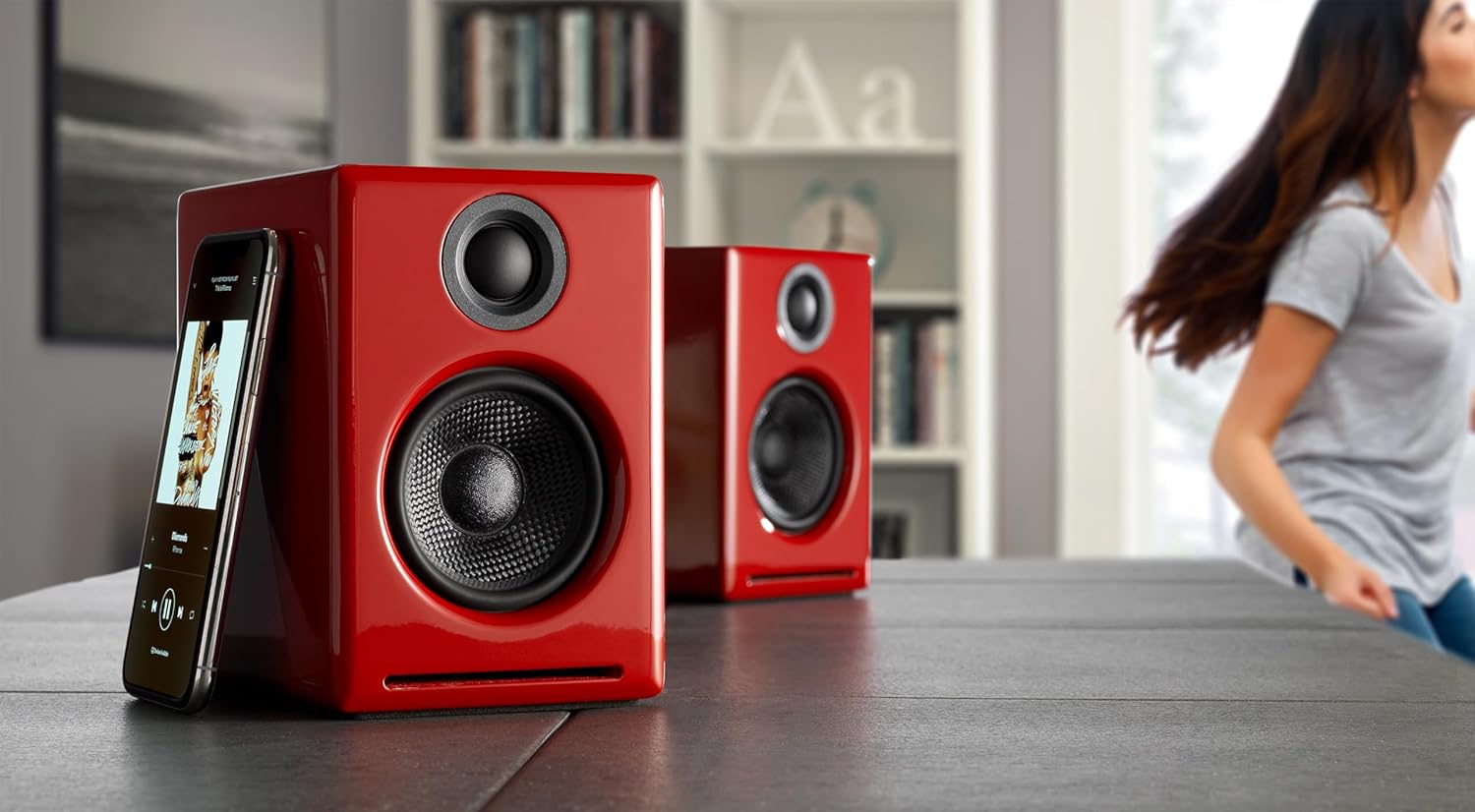 Audioengine A2+ 24 Bit 60 Watt Bluetooth Desktop Computer Speakers for Music and Gaming - PC MAC Laptop Tablet