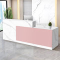 Reception Desk with Counter Modern Checkout Counter with Lockable Drawer Keyboard Tray Receptionist Desk for Office Salon Reception Table P Right 47inch/120cm