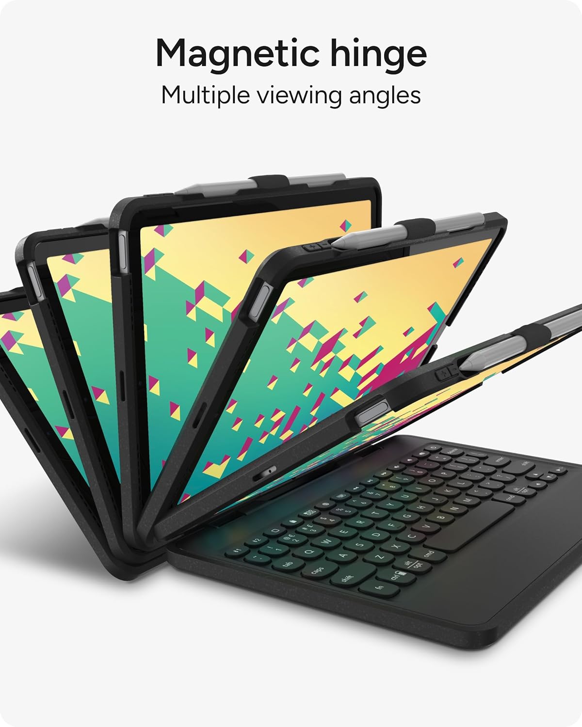 ZAGG Rugged Book Detachable Case and Magnetic-Hinged Keyboard for iPad Air 11" (M3)/ Air 11" (M2)/ iPad 10.9" (air 4th gen)/ 11" (1st & 2nd Gen), Bluetooth Pairing, Backlit Keyboard, Black