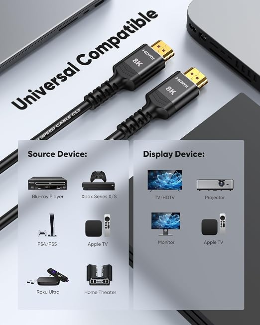 Highwings 30 FT hdmi Cable Long, 4K 8K 10K HDMI 2.1 Cord Ultra High Speed - Image 7