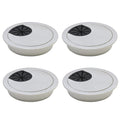 Desk Grommet 3-1/8" (80 mm), Desk Cord Hole Cover, Cable Grommet ABS Plastic, Desk Hole Grommet for Office and Home Table Cable, Detachable Cable Cord Organizer (Silver Sand 4 Pcs)