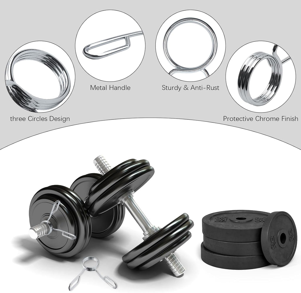 4 Pieces 2 Inch Dumbbell Spring Collars Barbell Clamps Locking Collars Clips for Weightlifting Exercise Fitness Training Supplies