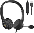 Monster VoiceLink 100 Wired Binaural Headset for PC/Laptop, Computer Headset Stereo Headphones with Microphone, Clear Talk USB-C Wired Headphone for Office, Telephone Counselling Services Work