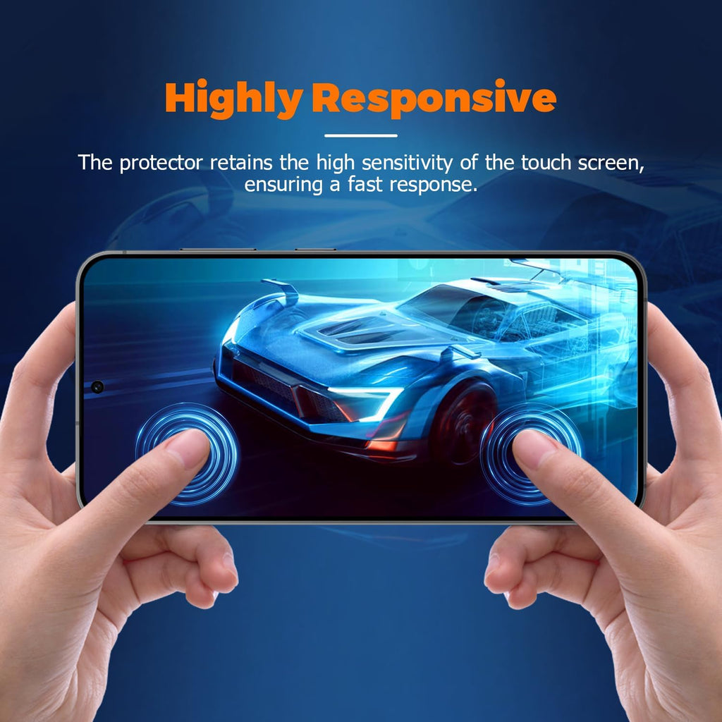 2 Pack Matte Glass Screen Protector for Samsung Galaxy S24 Plus /S25 Plus , Anti-Glare & Anti-Fingerprint Case Friendly Tempered Glass Film, Bubble Free,Fingerprint unlock,HD Clear,Smooth as Silk
