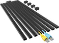 Yecaye Black Cord Hider, One-Cord Channel Cord Cover on Wall, Cable Management Kit, Wire Covers for Cords, Cable Raceway, W0.59in H0.4in, Black