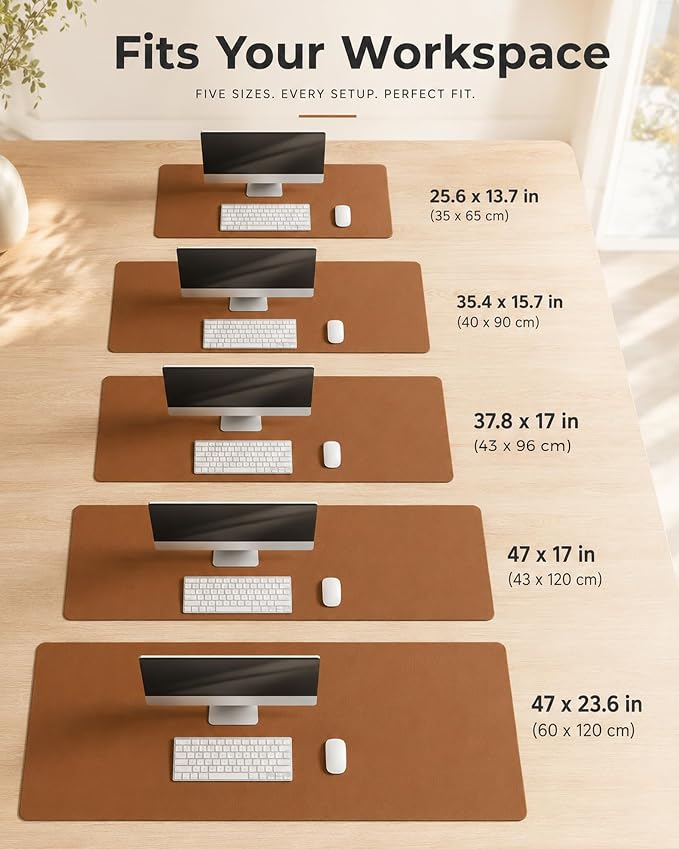 Aothia Double-Sided Desk Pad, 35.4" x 15.7"Leather Desk Mat, Eco Cork Desk Pad - Image 4