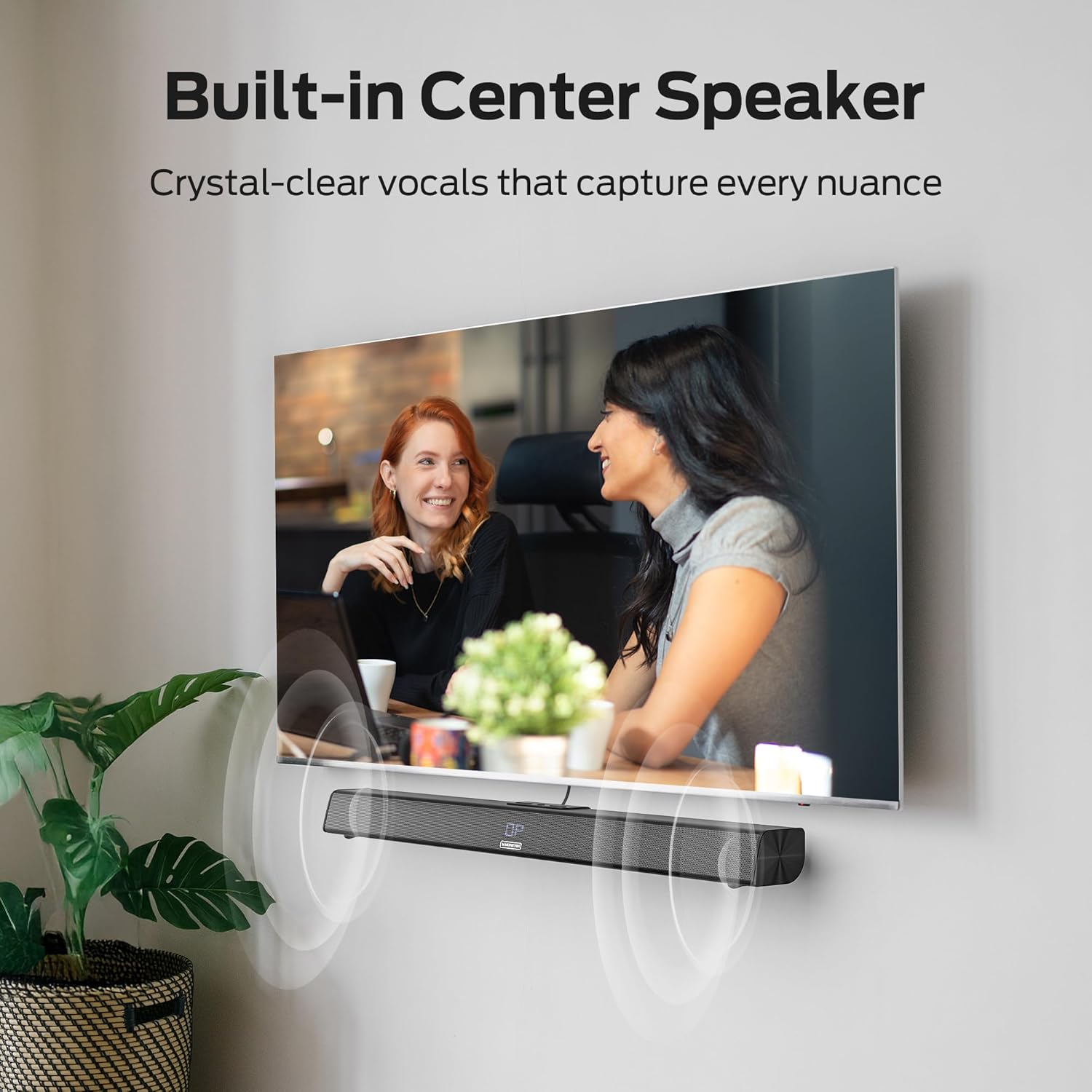 Monster Soundbar SB100 Sound Bar for Smart TV, 120W Soundbar with DSP Dynamic Sound, LED Display, Easy Setup, Bluetooth 5.4, Wall Mountable