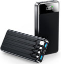 Portable Charger 35000mAh Power Bank - Powerbank with 4 Built in Cables, 22.5W Fast Charging Travel Camping Essential Battery Pack Compatible with iPhone 16 15 14 13 Samsung Google etc, 1 Pack
