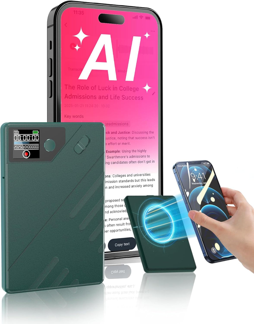 Ai Voice Recorder, Note Voice to Text Recorder W/Magnetic Case, App Control, Transcribe & Summarize with by Chatgpt, Support 112 Languages, 64GB Memory, Audio Recorder for Lectures, Meetings, Calls