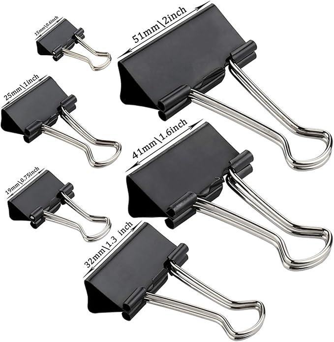 208 Pack Binder Clips Paper Clamps Assorted Size - Image 3
