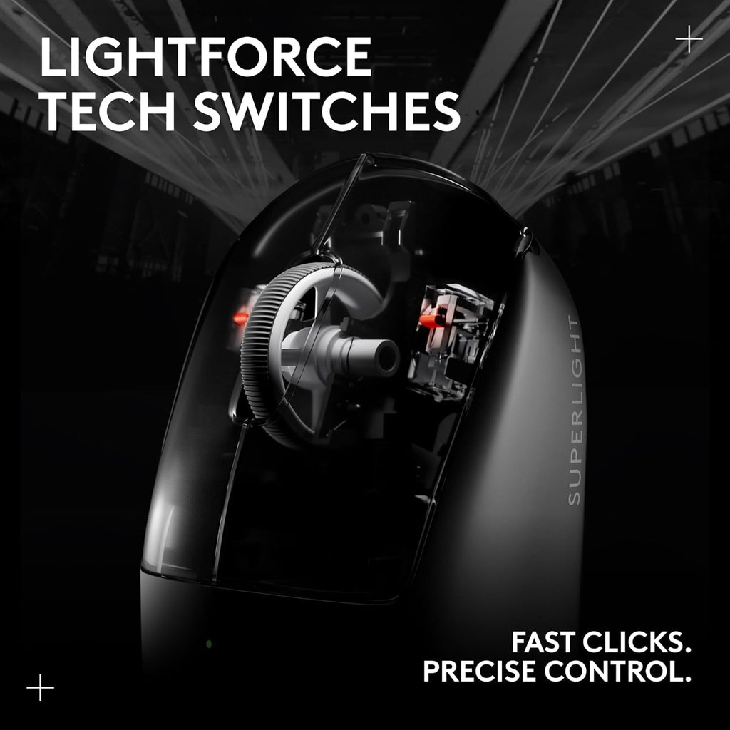 Logitech G PRO X SUPERLIGHT 2 Wireless Gaming Mouse, 60g Pro-Grade with 5 Programmable Buttons, 44k DPI Sensor, 8kHz Report Rate, USB-C Charging for PC/Mac - White