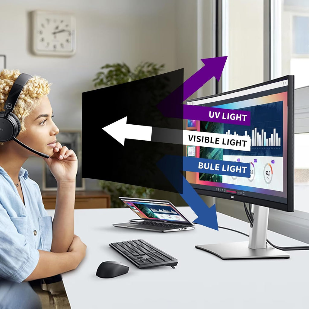 38 Inches Privacy Screen Filter for 21:9 Curved Ultrawide Monitor | Privacy Shield | Anti Glare | Anti-Blue Light | Eye Protection | Anti Spy | Computer Security Private Filter Protector