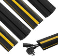Floor Cord Cover 4.1Ft 2Pcs Heavy Duty PVC Floor Cable Protector Electric Cord Hider Cable Management Floor Strip Extension Cord Covers Cable Raceway for Wires on Floor Inner Channel 1.36" W x 0.43" H