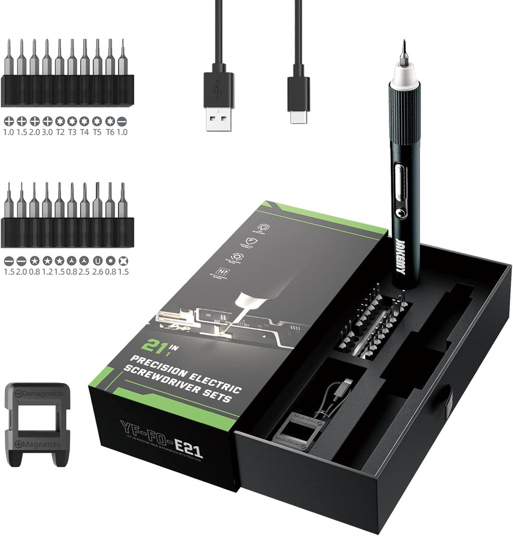 JAKEMY Electric Mini Laptop Screwdriver Repair Tool Kit Cordless Torque Power Gear Adjustable with Light Manual&Automatic Screwdriver Rechargeable for Phone,Consoles,Toys,Ect