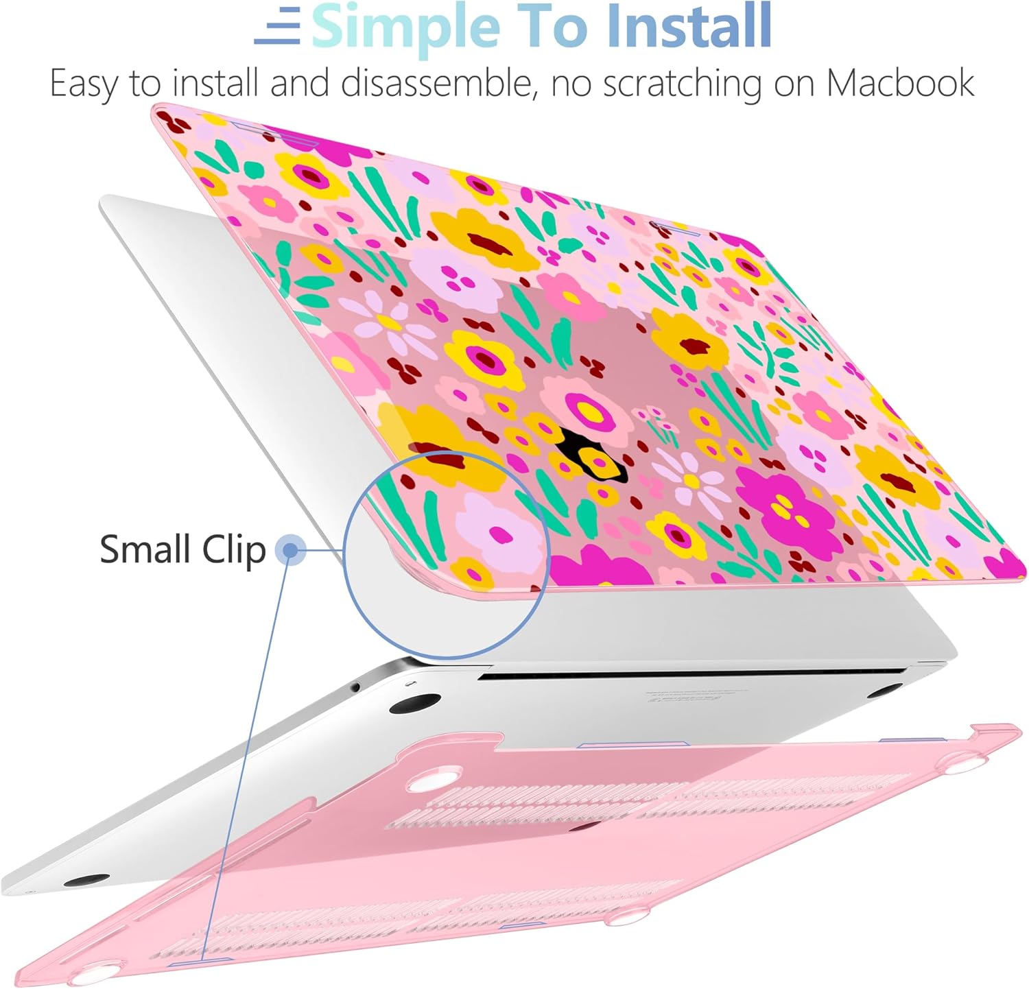 MEEgoodo Case for MacBook Pro 13 inch Case 2022 2021 2020 New A2338 M2/M1 A2251 A2289, Laptop Hard Shell with Keyboard & Camera Cover Compatible with 13 inch MacBook Pro, Pink Lilac Flowers