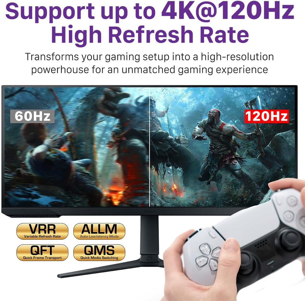 Fosmon HDMI 8K Bi-Directional Switch, Support 8K@60Hz 4K@120Hz HDR10+ HDCP 2.3 1 in 2 Out / 2 in 1 Out HDMI 2.1 Switcher, High Speed 48Gbps HDMI Splitter Compatible with PS4 PS5, Xbox, Roku, Apple TV