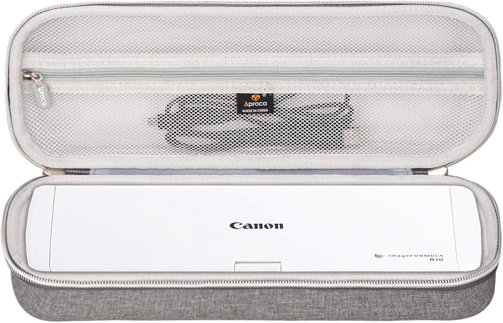 Aproca Grey Portable Hard Storage Case, for Canon ImageFORMULA R10 / ImageFORMULA P-215II Portable Document Scanner