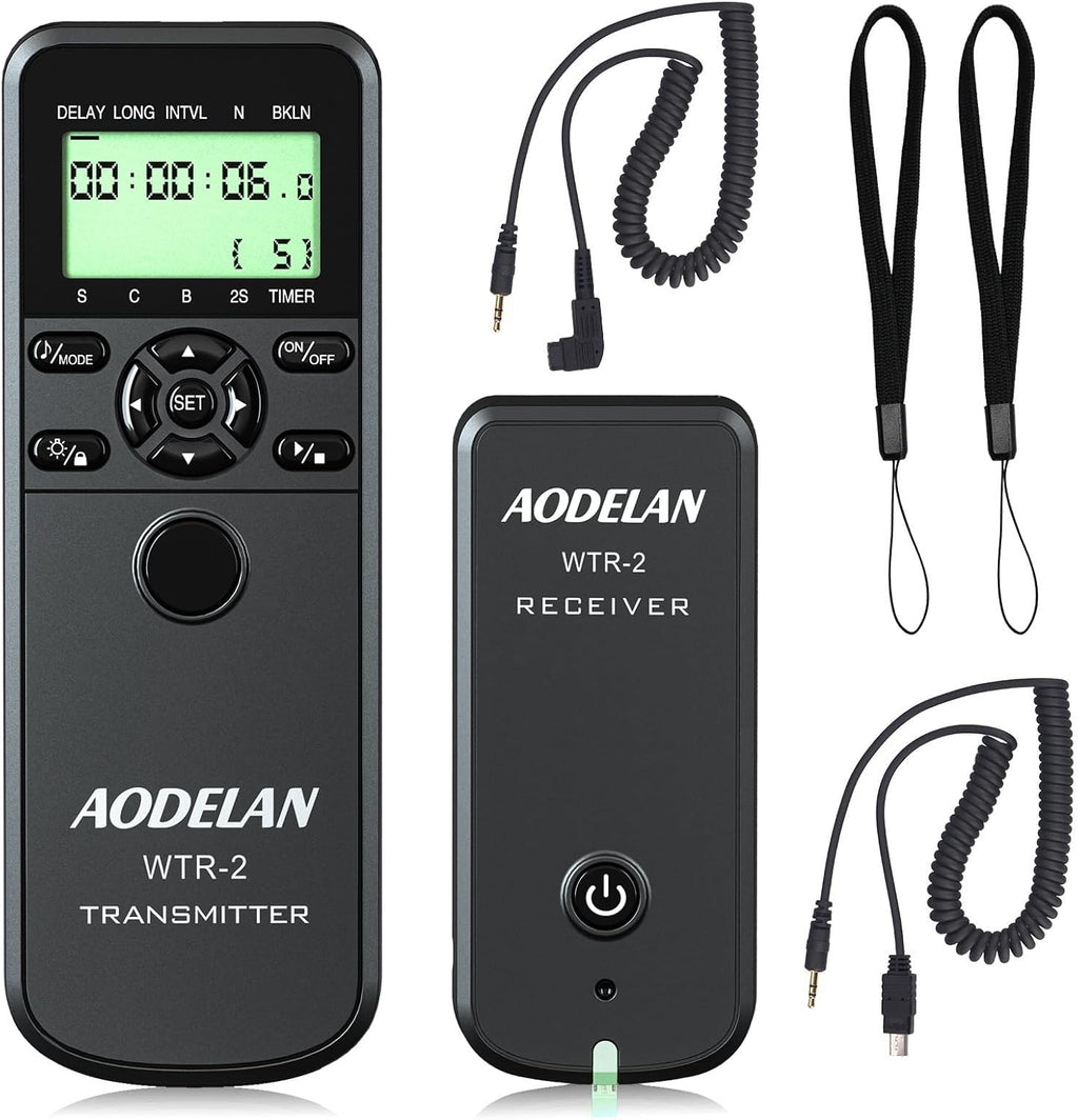 AODELAN Camera Remote Control - Wireless Shutter Release with Cords, Timer Controller for Sony a7riii a7rii a9 a200 a560 a700 a850 a900 a77 a99 A7 A7 II A7R, Replace RM-L1AM and RM-SPR1