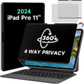 Magnetic 360° Privacy Screen Protector for iPad Pro 11 Inch 2024 M4 (5th Generation) Case Friendly Blue light Blocker Anti-glare Filter, Removable Film Support Apple Pencil-A2836 / A2837 / A3006