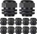 PENGLIN Cable Glands 1-1/4" NPT Nylon Cable Connector, Strain Relief Cord Connector, IP68 Waterproof Adjustable Locknut(1-1/4 Inch (12-Pack))