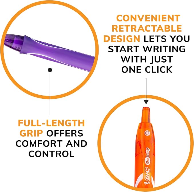 BIC Gelocity Quick Dry Gel Pens, Teacher Supplies and School Supplies - Image 5