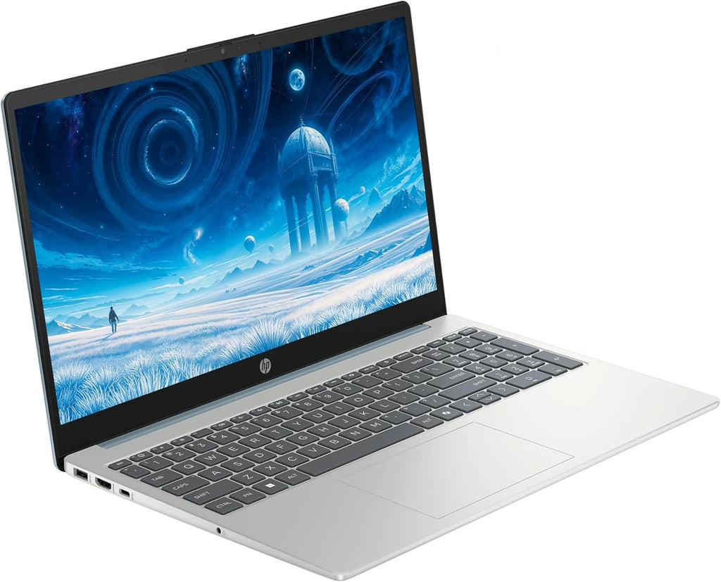 HP Touch Screen Laptop Computer, 15.6" FHD IPS LED Touchscreen Laptop 16GB RAM 512GB SSD, Intel Core i3-N305, Windows 11 Pro with Microsoft Office Lifetime Suite, SageNova Earphones, Moonlight Blue