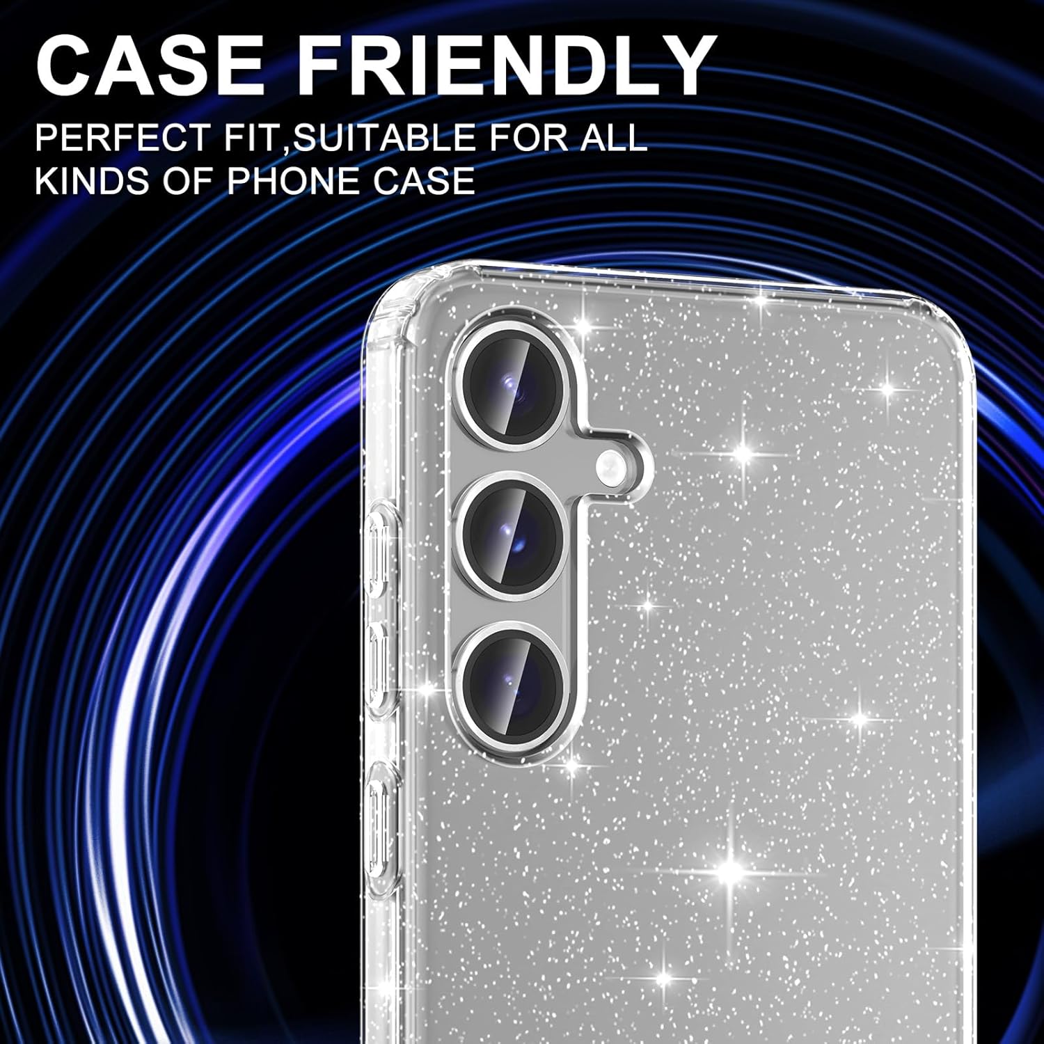 for Samsung Galaxy S25 Plus Camera Lens Protector, Individual Metal Ring Tempered Glass Lens Cover, [Strong Adsorption] Scratch Resistant Ultra-Thin HD Clear Lens Cover, 1 Set-Silvery