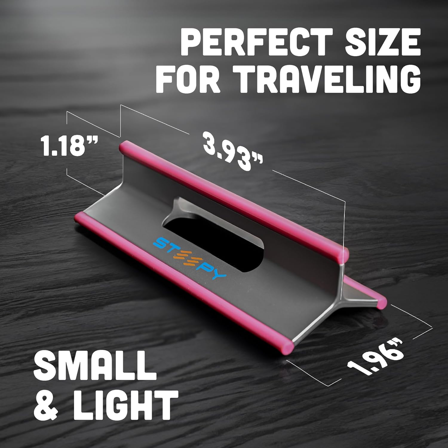 Steepy Portable Laptop Stand for Desk – Adjustable Height, & Portable Laptop Holder – Ergonomic Computer Stand for Cooling & Comfort – Slip-Proof, Sturdy Design – Universal Fit for 13-17 Inch Devices