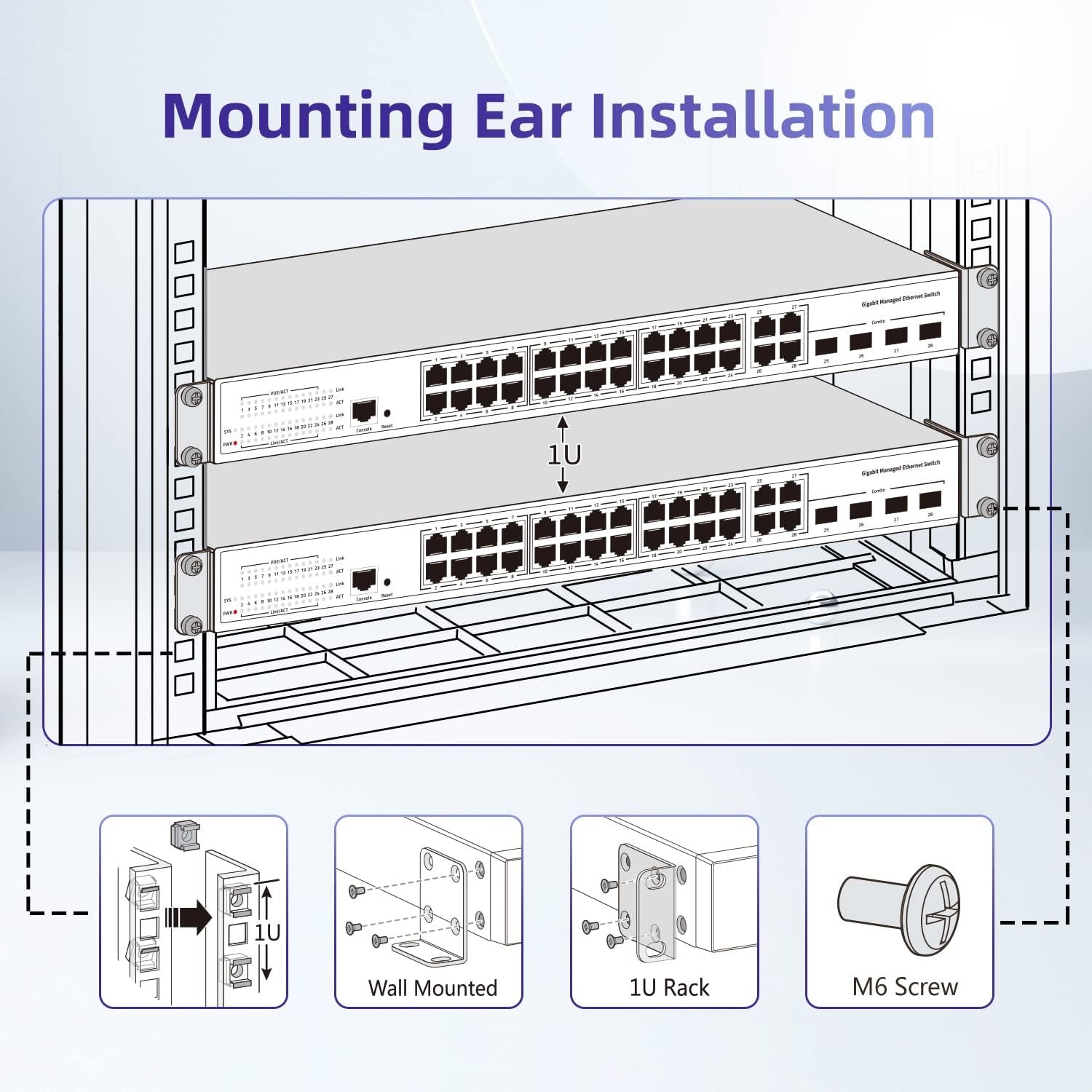 Rack Mount Kit for 17.3 Inch Juniper Switches Rack Ears for Juniper EX2200/EX2300