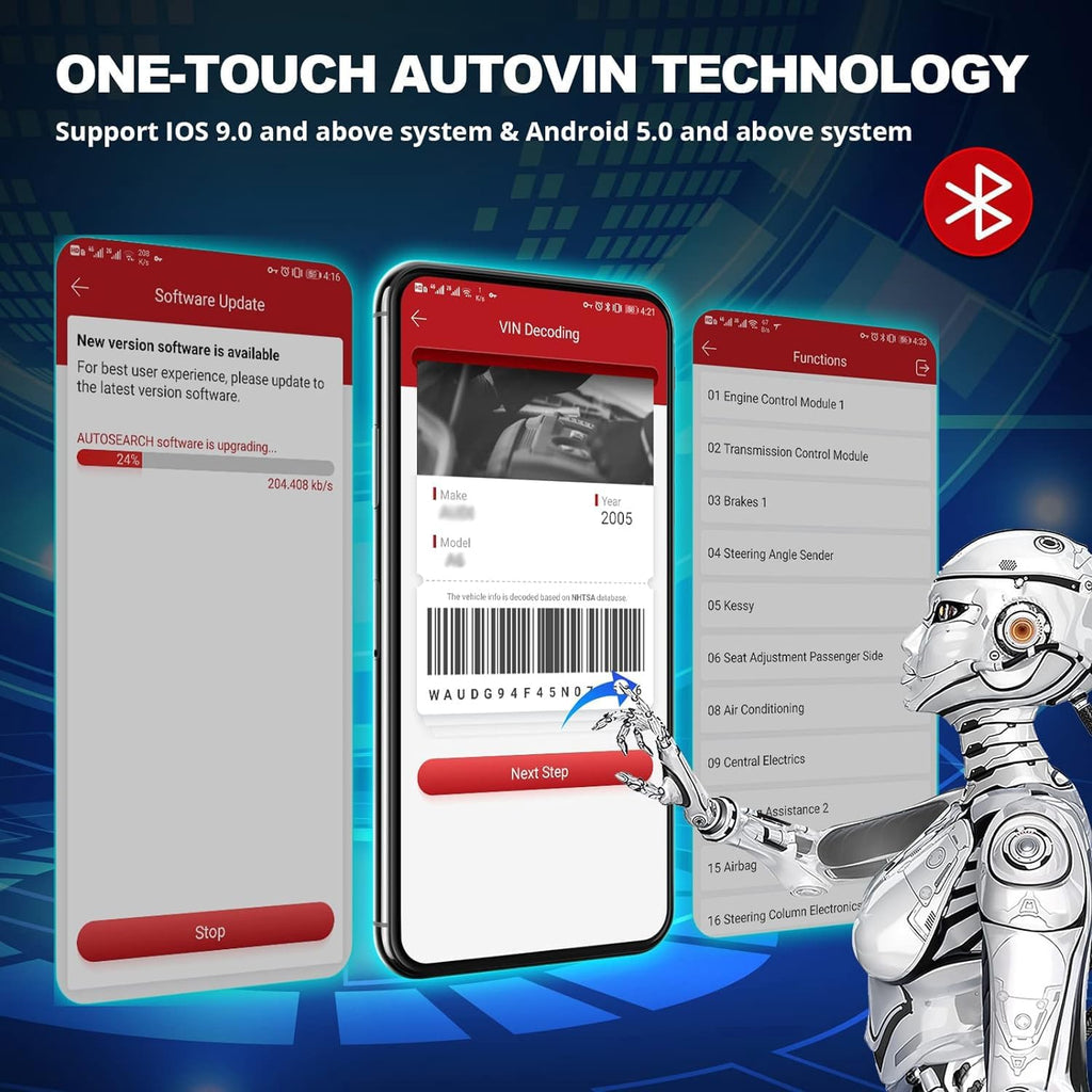 Thinkdiag2 All System Bidirectional Control OBD2 Diagnostic Scanner for iOS & Android, Bluetooth Scan Tool with CAN-FD Protocol, 15+ Reset Functions, ECU Coding, Active Test, AutoVIN, 1 Year Fr-ee