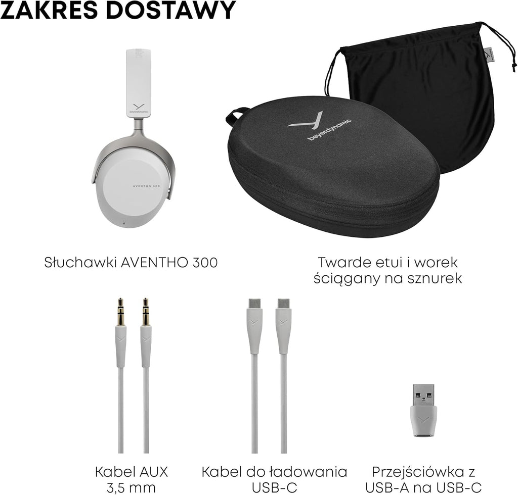 beyerdynamic AVENTHO 300 Wireless Over-Ear Headphones with ANC, Dolby Atmos and Head Tracking (Nordic Grey)