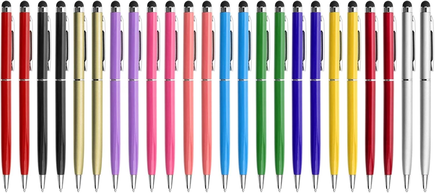 24 Pack Stylus Pens for Touch Screens innhom Stylus Pen for ipad iPhone Tablets Samsung and Black Ink Ballpoint Pens-2 in 1 Stylists Pens