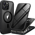 BERFY Magnetic for iPhone 13 Pro Max Case, Compatible with MagSafe, Built-in Privacy Screen Protector and Upgraded Camera Protection, Anti-Spy Full Body Shockproof Phone Case for 13 Pro Max 6.7",Black
