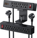 Desk Clamp Power Strip with PD20W USB-C, 2 in 1 Dual Layer Under Desk Power Strip, Removable Clamp Power Socket with 10AC Outlets & Switch, 10ft Extension Cord(ETL Listed)