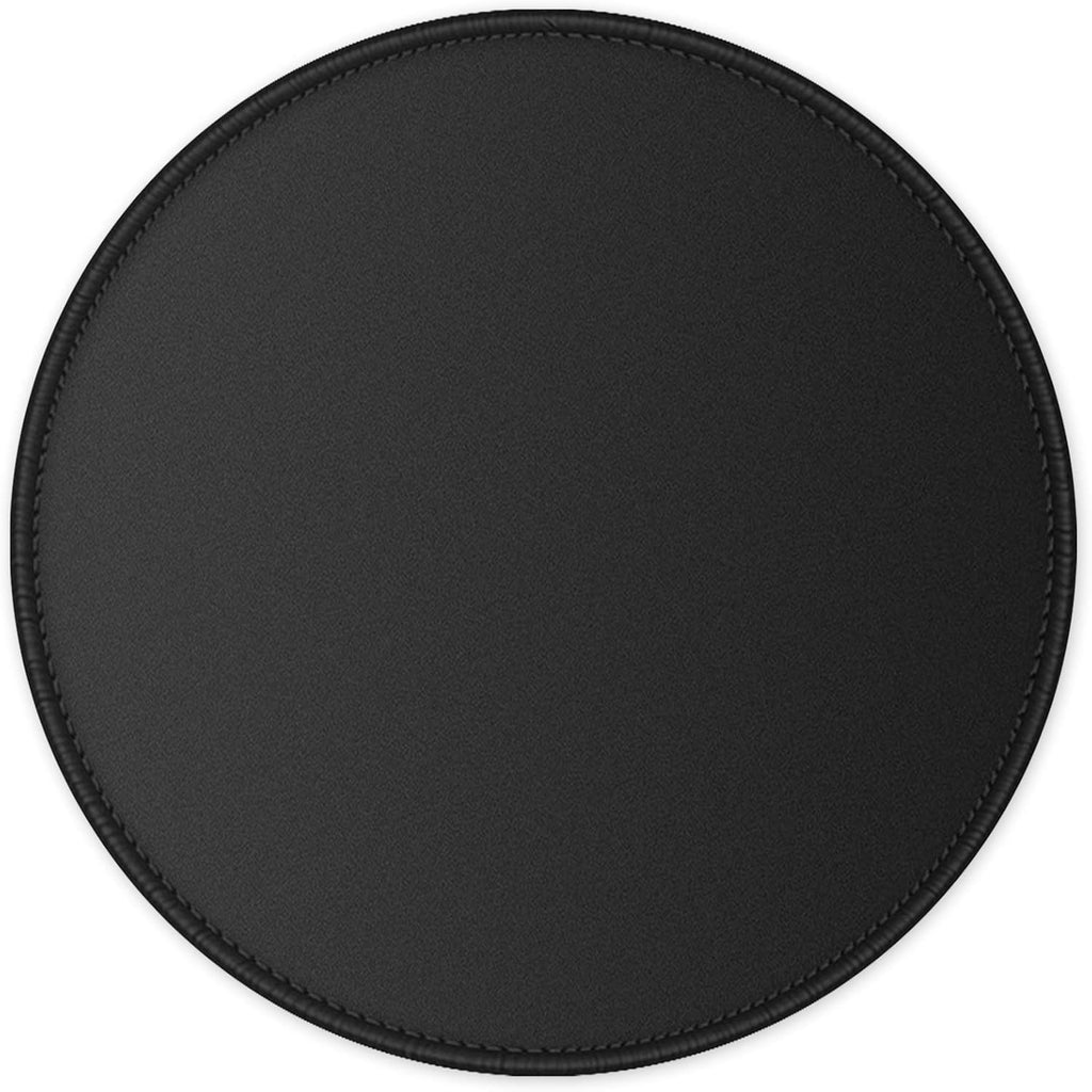 ITNRSIIET Round Mouse Pad with Stitched Edge Premium-Textured Waterproof Non-Slip Rubber Base Desktop Protection Mat Diameter 8.7 inches, Classic Black