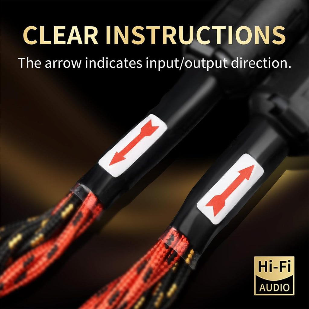 10 AWG Audiophile HiFi Speaker Audio Cable–4N OFC Core,24K Gold-Plated Banana Plugs with Nylon Braid,Compatible with Amplifier,Speakers,AV Receiver & Home Theater(9.84ft/3m) 2-Pack