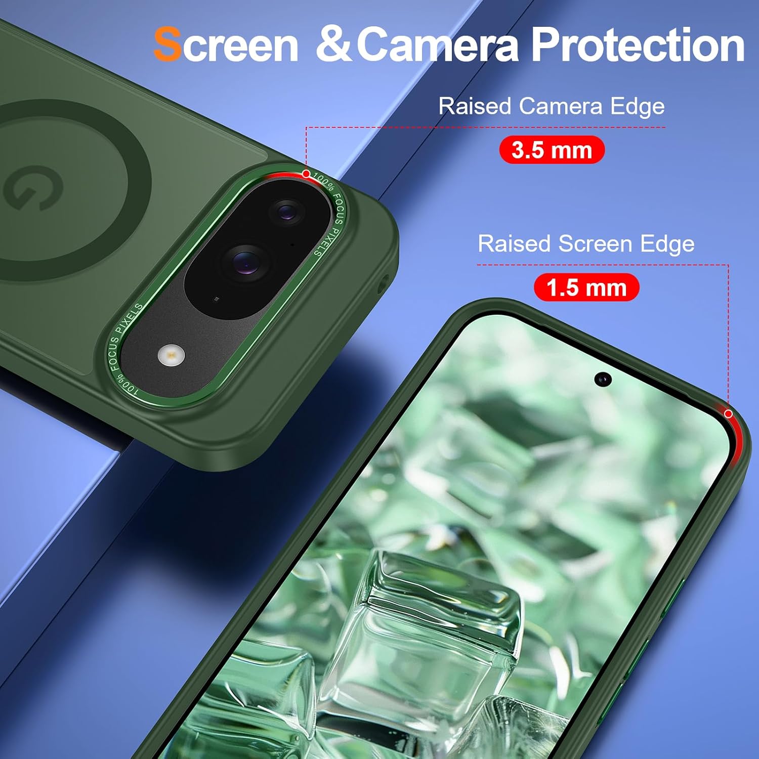 Magnetic for Google Pixel 10/Pixel 10 Pro Case, [Military Grade Drop Protection] [Compatible with MagSafe] Shockproof Slim Translucent Matte Anti-Slip for Women Girls Men Case, Forest Green