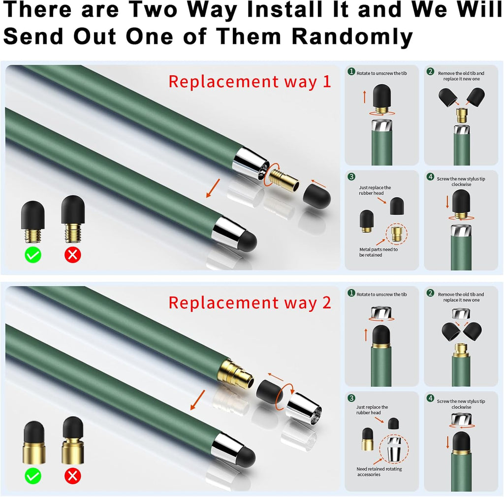 Stylus Pen for Touchscreen,5 PCS Stylus,2-in-1 Stylus Pen for iPad, High Sensitivity Precision Suitable for All Touch Screens of iPhone/ipad/Android Tablet(Black/White/Gray/Gold/Dark Green)