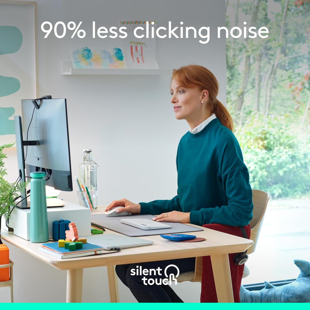 Logitech Wireless Mouse Signature M650 - Small to Medium Sized Hands, Right Handed, 2-Year Battery, Silent Clicks, Customizable Buttons, Bluetooth, PC/Mac/Chromebook - Off White